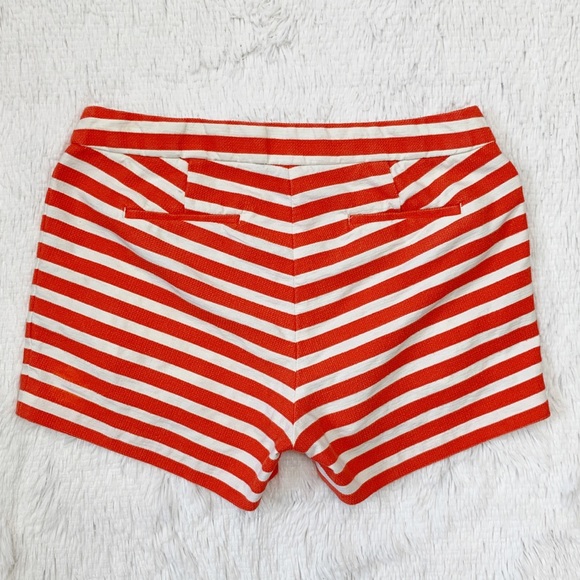J. Crew Textured Orange White Stripe Shorts - Picture 4 of 10
